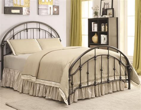 Maywood Dark Bronze Curved Full Metal Bed From Coaster 300407f Coleman Furniture