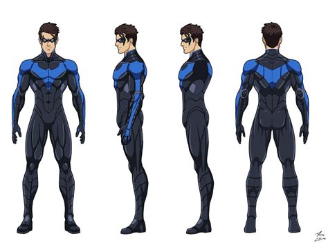 Nightwing turnaround commission by phil-cho on DeviantArt | Nightwing, Character turnaround, Dc 