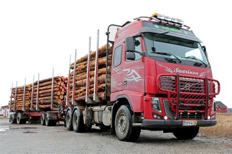 Volvo Fh Timber Truck With Full Load Editorial Photo Image Of Heavy