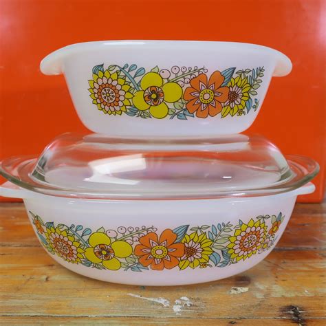 Get the best deals on casserole dish vintage original pottery & porcelain. Vintage Schott and Gen Mainz pyrex casserole with floral ...