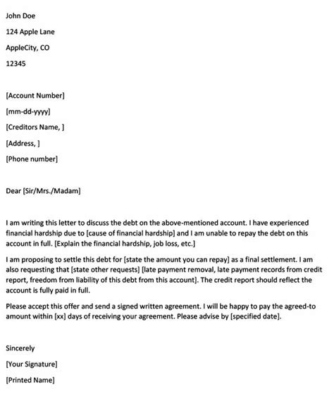 Free Debt Settlement Offer Letter Template And Example Docformats Purshology