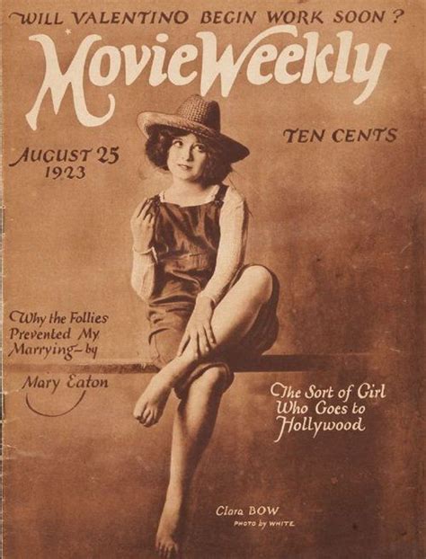 Clara Bow On The Cover Of Movie Weekly 1923 Vintage Film Vintage