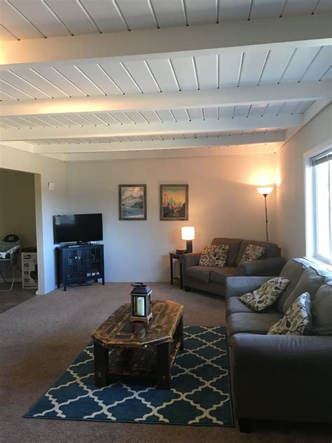 I was commissioned to design and execute a. Gray living room, blue living room, Painting living room ...