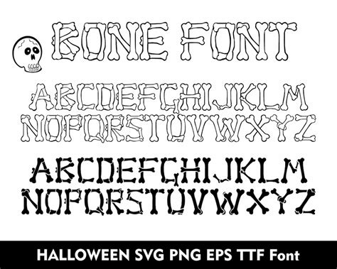 Bone Alphabet Svg Hallowen Alphabet Svg Skeleton Font Svg Skull