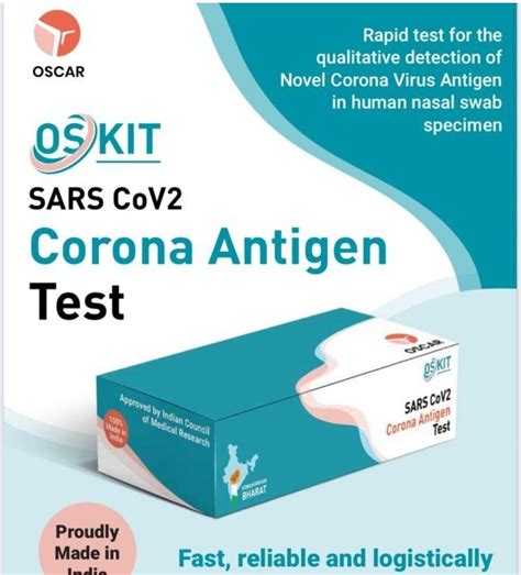 Oscar Covid 19 Rapid Antigen Test Kit Icmr Approved Corona Rapid Test