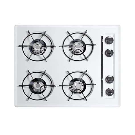 Summit Appliance 24 In Gas Cooktop In White With 4 Burners Wnl03p
