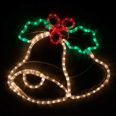 Outdoor Decoration 20 Led Christmas Bells With Holly