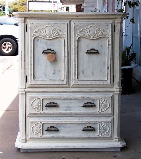 This beautiful hand painted dresser was shared by jenny from ava blake creations! Vintage Tall Boy Armoire 5 Drawer Dresser painted with ...