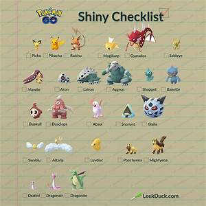 Pokemon Go Shiny List Pokemon Go Shiny List All The Shiny Pokemon In