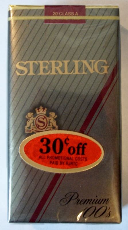 Sterling Premium 100s Vintage American Cigarette Pack Cigarette