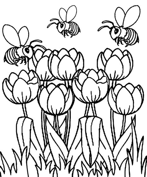 Below is our collection of spring coloring pages. Spring With Butterfly, Flower And Rainbow Coloring Page ...