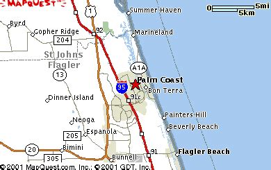 Palm Coast Ormond Beach Flagler Beach Florida MAPS