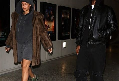 Rihanna Rocks A Brown Fur Coat As She And Boyfriend Aap Rocky Enjoy A
