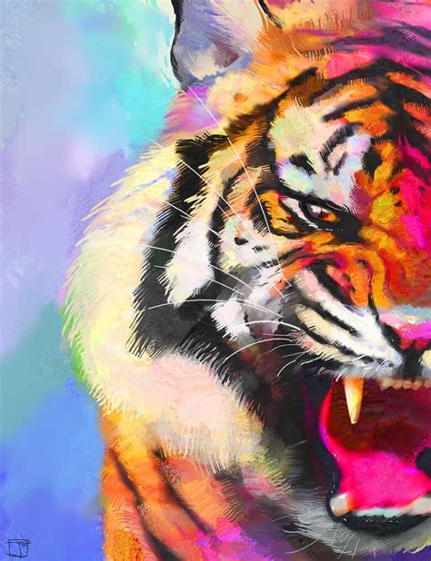 Phazed Psychedelic Tiger Tiger Art Tiger Art Prints