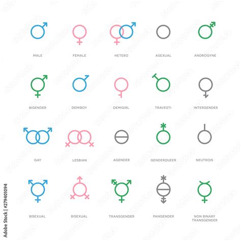 Sexual Orientation Gender Symbols Male Female Transgender Bigender