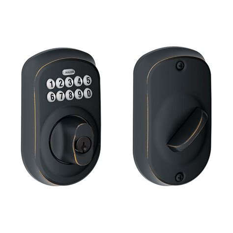 Schlage Be365 Ply 613 Plymouth Keypad Deadbolt Oil Rubbed Bronze Pppab