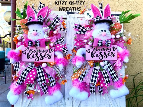 Bunny Kisses Whimsical Wreaths Wreath Decor Halloween Skull Wreath