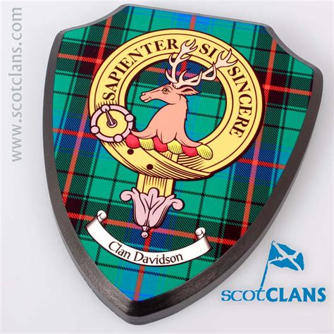 Small Davidson Clan Crest Plaque Scottish Clan Tartans Scottish