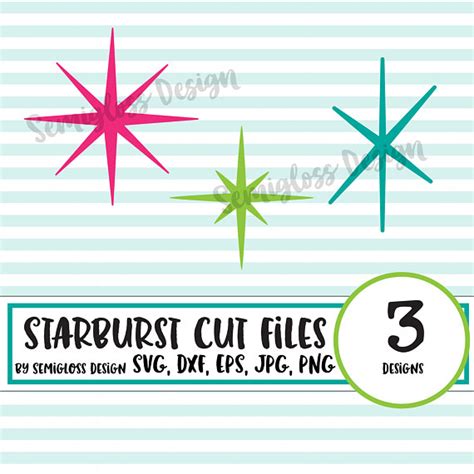 Retro Starbursts Cut Files Files Available In All Formats Cutfiles