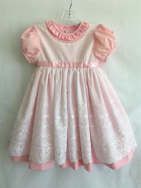 Pink And White Eyelet Dress Size 3 Etsy Eyelet Dress Baby Dress