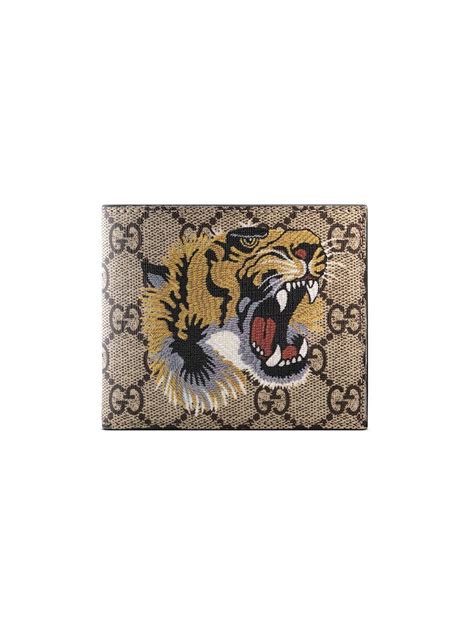 Gucci Tiger Print Gg Supreme Wallet For Men Lyst Canada