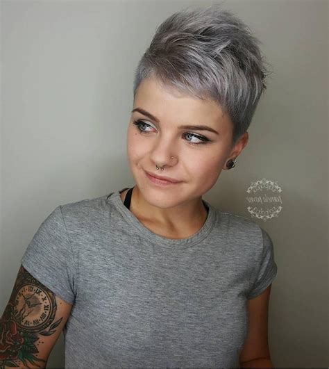 Grey Pixie Cut Rockwellhairstyles
