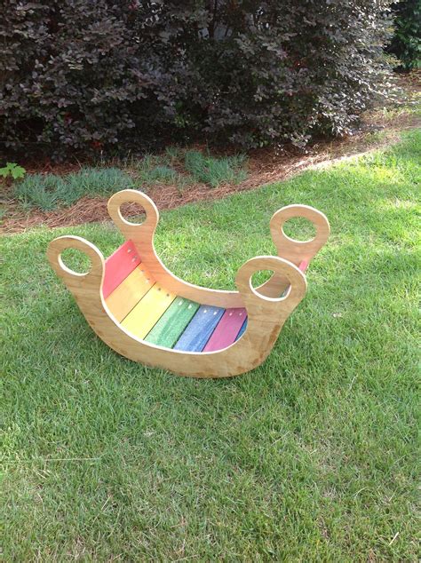 Childs Rainbow Rocker Toy Wood Toys Diy Diy Toys Wood Baby Toys