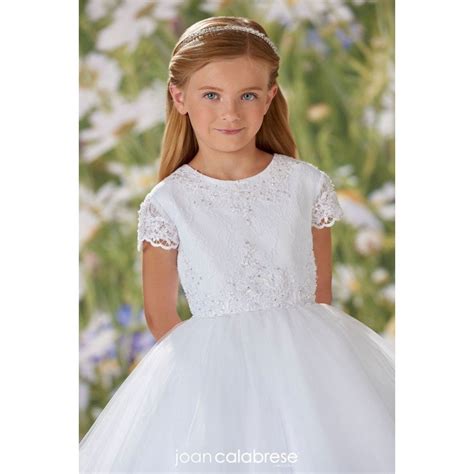 Joan Calabrese White Tea Length First Holy Communion Dress