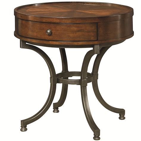 Hammary Barrow Round End Table With 1 Drawer Wayside Furniture End