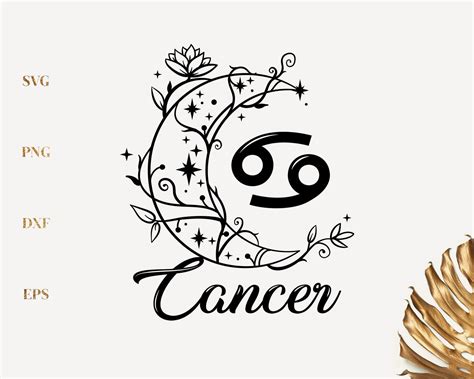 Cancer Zodiac Svg Png Cut File Etsy