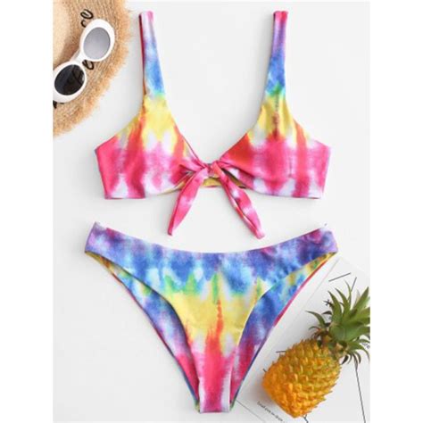 Women Swimsuit Tie Dyed Rainbow Bikinis Sets Swimwear