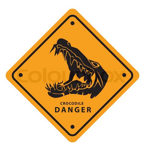 Crocodile Danger Sign Stock Vector Colourbox