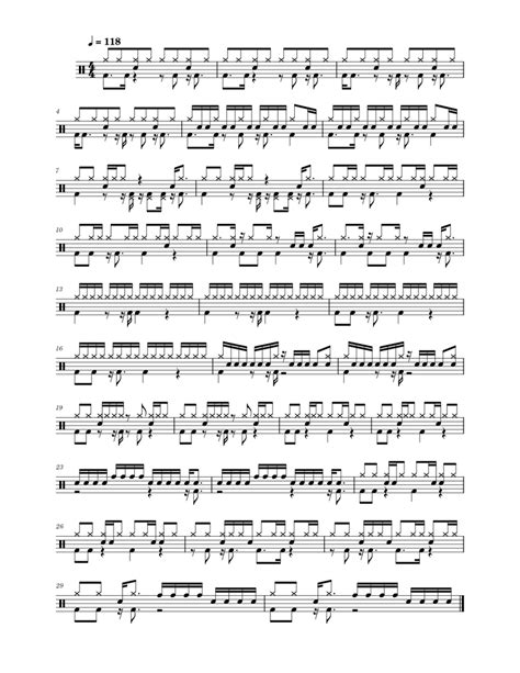 Funk Drum Pattern Sheet Music For Drum Group Solo
