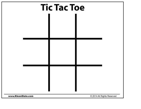 Tic Tac Toe Template Word