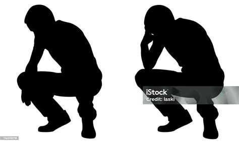 Sad Men Stock Illustration Download Image Now In Silhouette Cut
