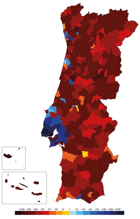 Population Change By Municipality In Portugal Between 2011 And 2020