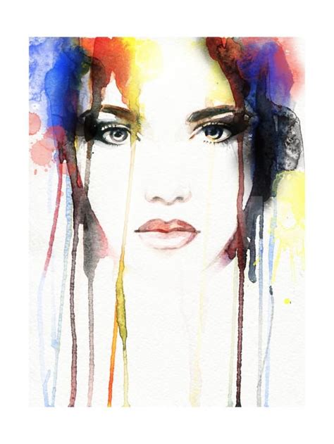 Woman Portrait Abstract Watercolor Art Print By Anna Ismagilova At Art