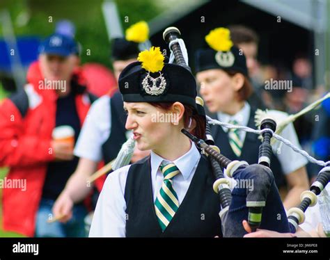 Competitors In The British Pipe Band Championships Held In Paisley