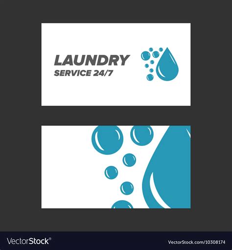 Blue Laundry Service Business Card Royalty Free Vector Image