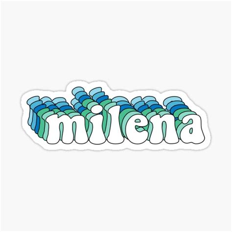 Milena Name Sticker Greenblue Sticker For Sale By Youtubemugs