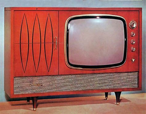 Image of an old retro vintage and classic tv console set from the 1950 s. Vintage Spartan Imperial console TV. Mid-century modern ...