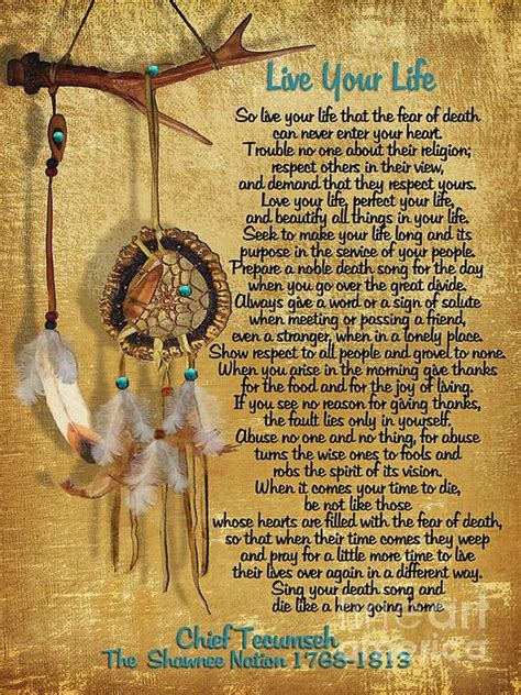 Dreamcatcher Live Your Life Tecumseh By Irisangel Native American