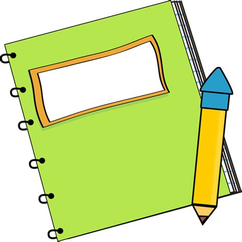 Green Notebook With A Pencil Clip Art Green Notebook With A Pencil