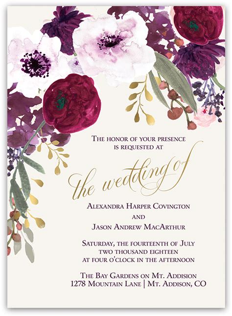 Download Hd Purple Flower Wedding Invitations Floral Wedding