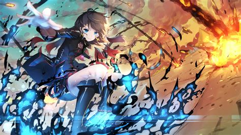 Anime Girl Flame Pixiv Fantasia 4k 3840x2160 17 Wallpaper Pc Desktop