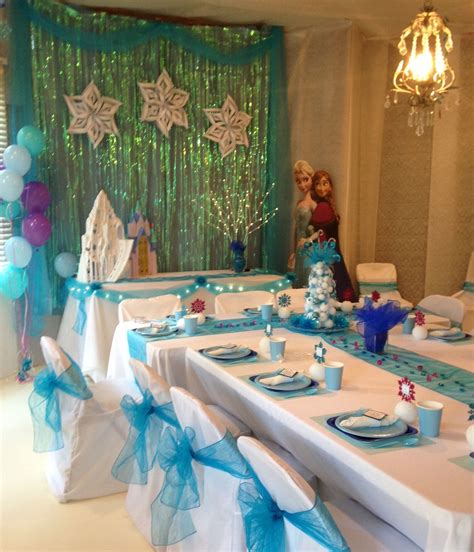 Disney Frozen Party With Stand Up Elsa And Anna Centerpiece Made From