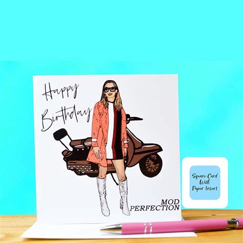 Northern Soul Birthday Card For Her Mod Scooter Girl Etsy Uk