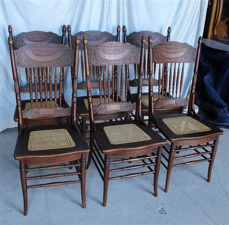 Bargain Johns Antiques Antique Set Of Six Oak Pressback Chairs In