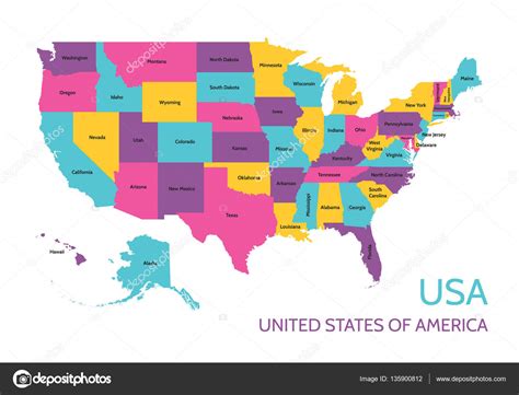United States Map With States Vector