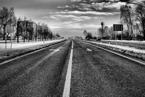 Black And White Highway Stock Photo Image Of Highway 109529672